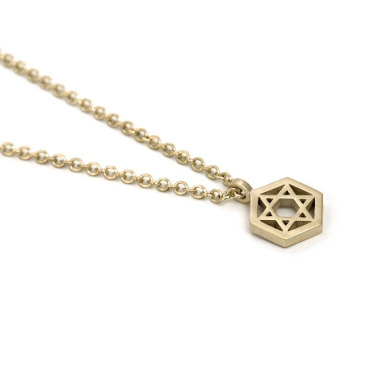 18K Gold Dipped Geometric Star of David Necklace