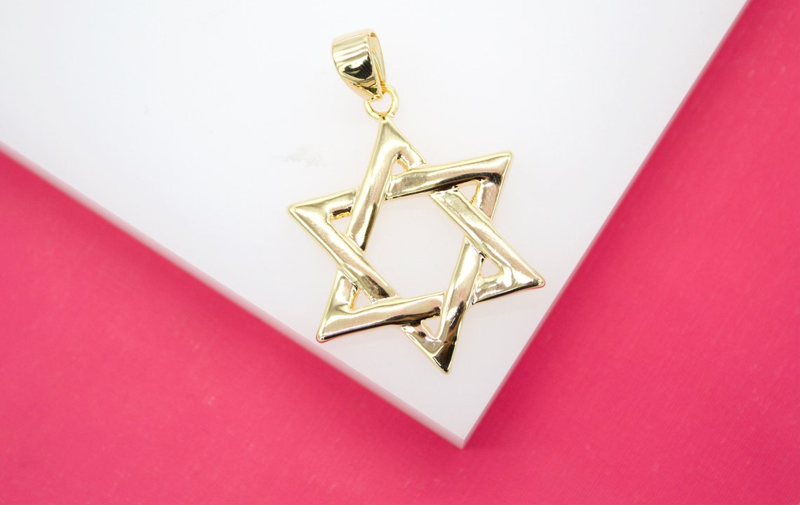 18K Gold Filled Large Star of David Pendant