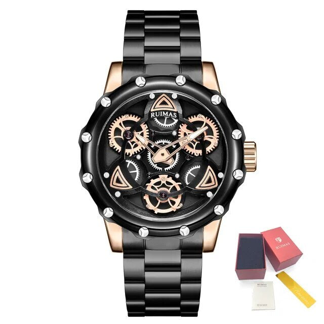 RUIMAS Quartz Watches Men's Business Wristwatch Waterproof Male Clock Chronograph Stainless Steel Casual Watch reloj hombre 331