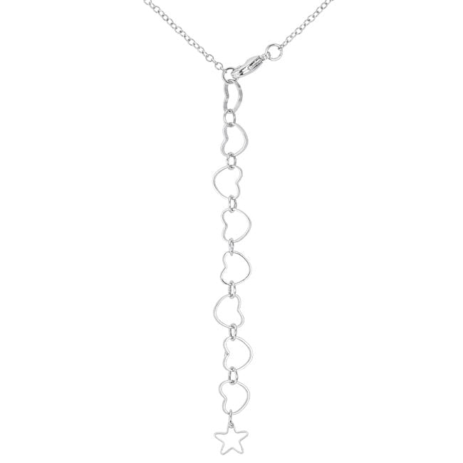Stars and Stripes Rhodium Necklace with CZ-1