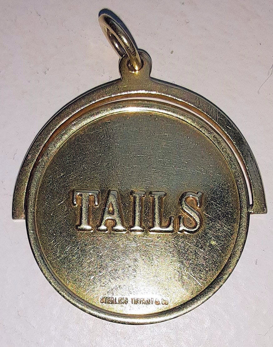 Tiffany & Co Vintage Spinning Heads and Tails Coin Pendant Necklace