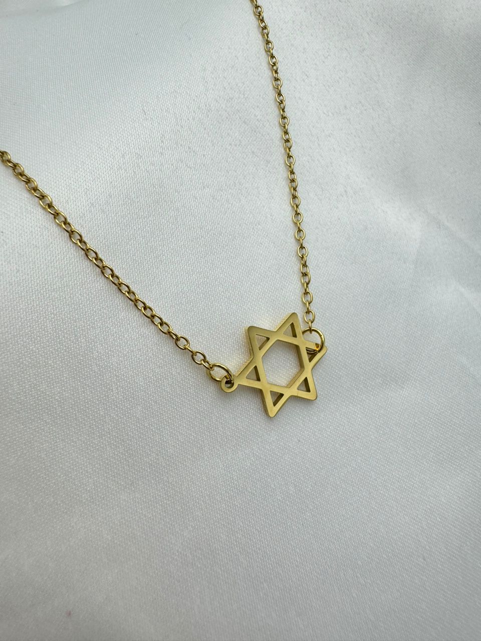 Sideways Star of David Necklace in 18k Gold Filled