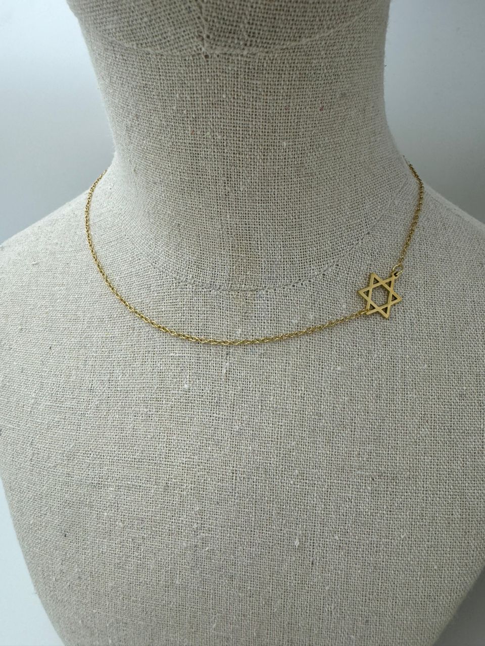 Sideways Star of David Necklace in 18k Gold Filled